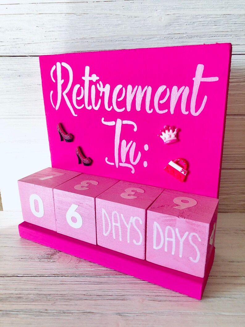 Retirement Days Until Block Countdown Calendar Bling Style Etsy