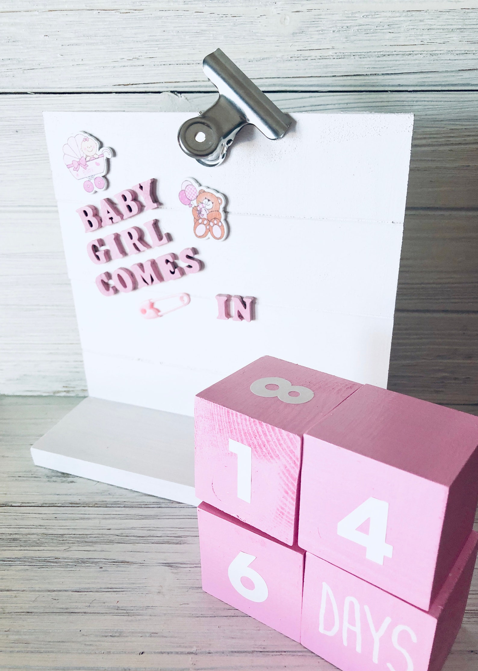Baby Pregnancy Countdown Calendar Its A Girl Gift for Etsy