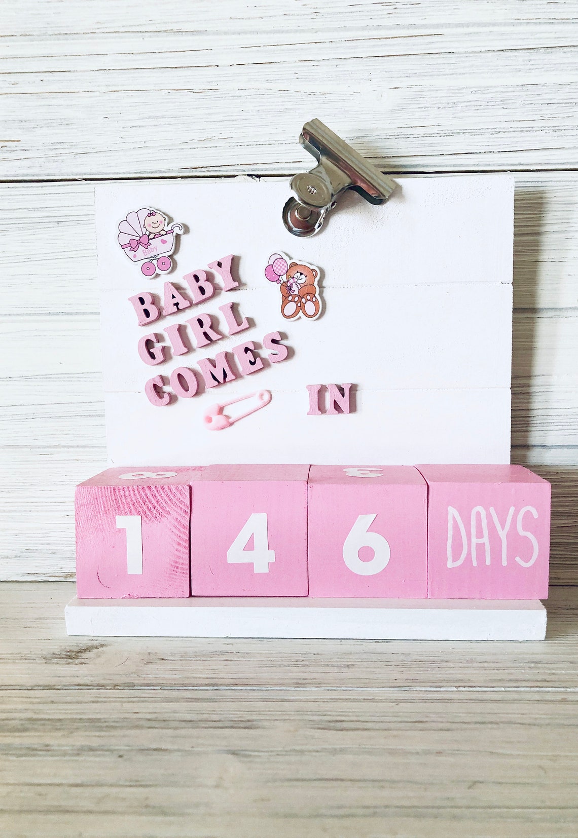 Baby Pregnancy Countdown Calendar Its A Girl Gift for Etsy