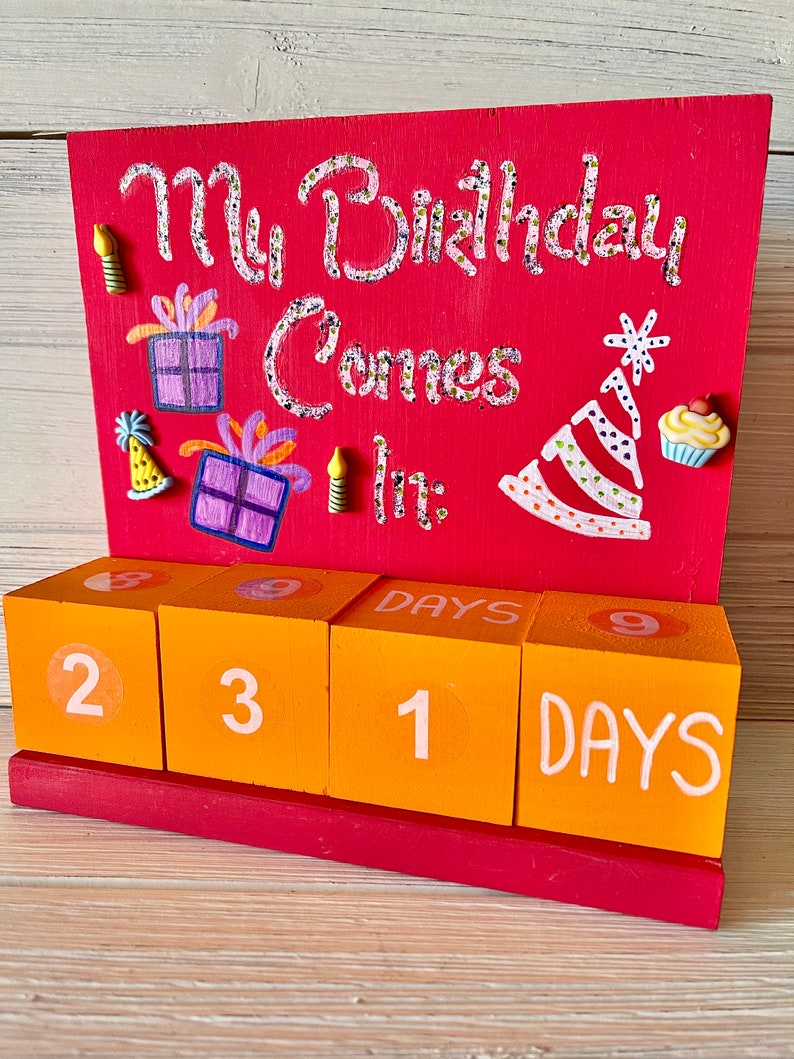 Happy Birthday Countdown Calendar Birthday Gift Gift for Etsy