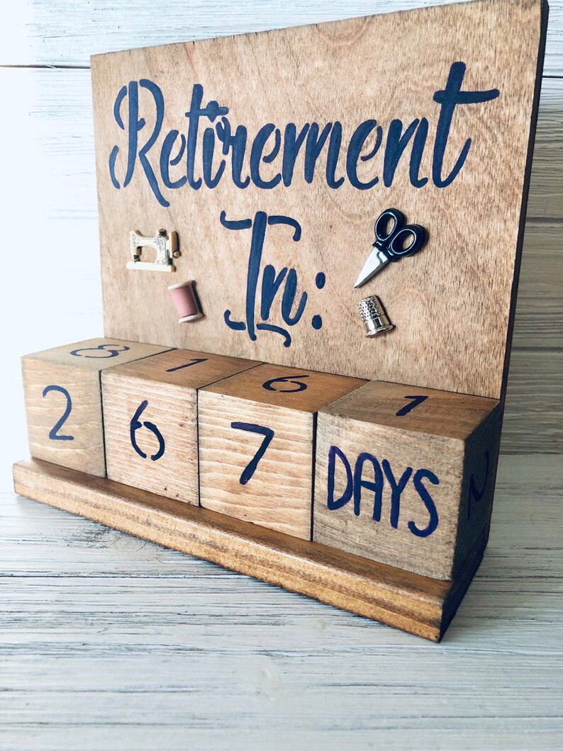 Retirement Countdown Calendar With Blocks Sewing Theme Etsy
