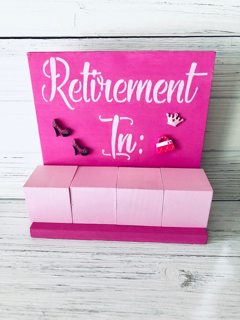 retirement days until block countdown calendar bling style