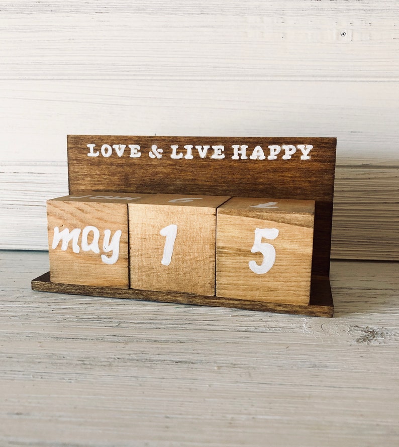 Handcrafted Wood Perpetual Desk Calendar Etsy