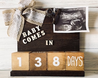 Rustic Baby Countdown Calendar: Pregnancy Countdown