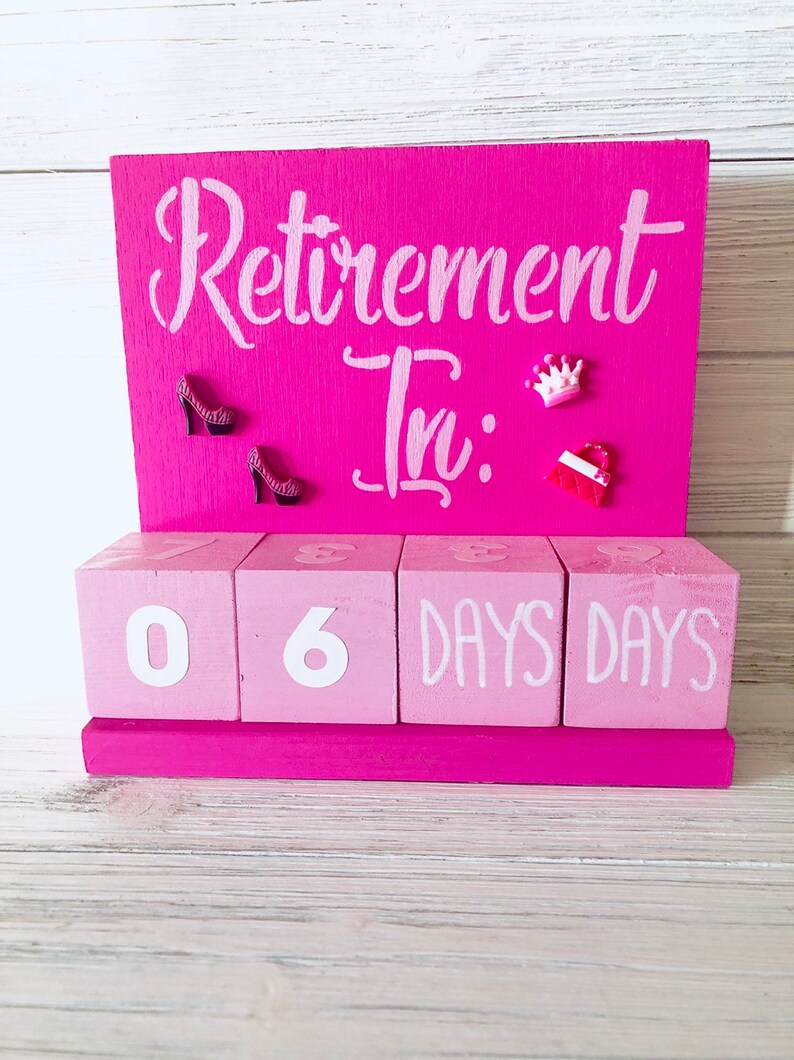 Retirement Countdown Calendar Bling Style Etsy
