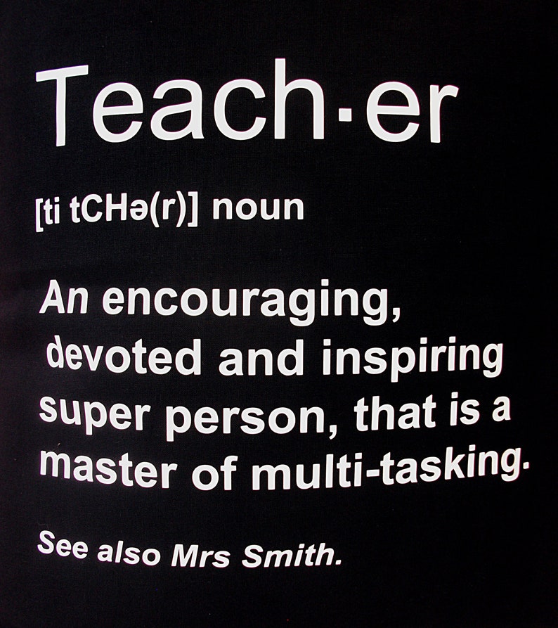 Teacher Tote Bag available in 3 colours English Teacher Gift Perfect for any teacher or even a Teaching Assistant Gift