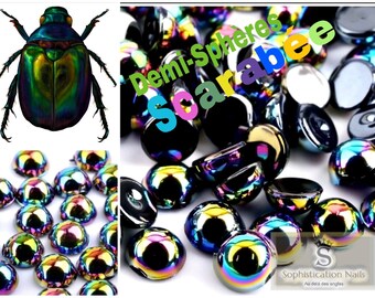 100 beetle half-spheres nail art decorations