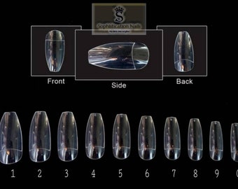 Box of 100 transparent ballerina-shaped tip capsules