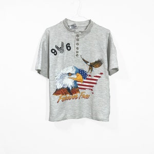 ヴィンテージ 1990 フォーエバーフリー 96 バイクウィーク Tシャツ レア バイカー レトロ アメリカ ヘリテージ ホーク イーグル モーターサイクル ライダー メランジ グレー ポロ T シャツ サイズ M