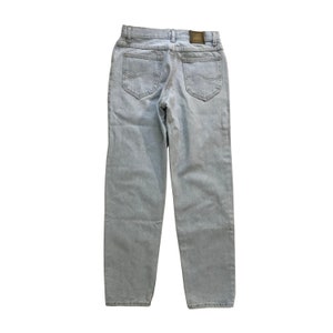 Vintage 90er Jahre Lee Rider Jeans Retro Denim Boyfriend Spell Out Mom Denim Baggy Pants USA Made Acid Wash Blue Stonewash Hose Größe 31 x 32