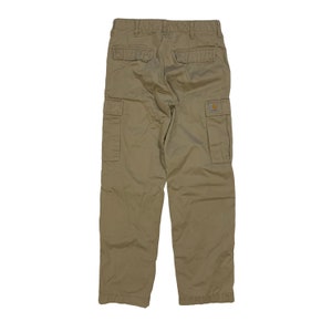 Vintage Carhartt Regular Cargo Pantalón Doble Rodilla Táctica Carpintero Pantalones de Trabajo Beige Arena Caqui Pantalones Utilitarios Tamaño W30 L32