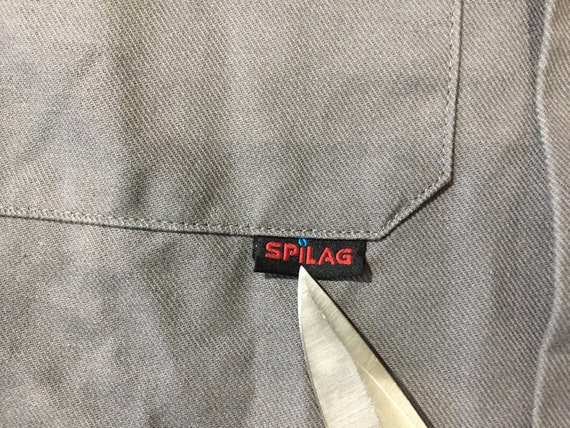 Vintage Spilag Workwear Coat Retro French Snap-on… - image 4