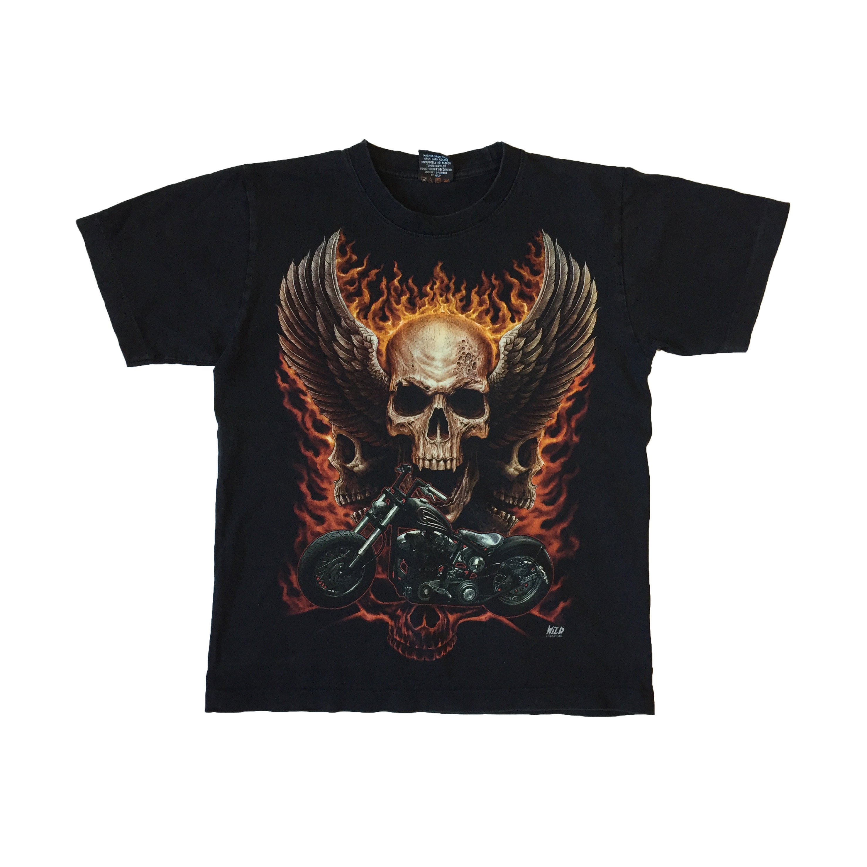 Vintage 90s Skull Bike T-shirt by Wild Rare Alternative Punk Rock  