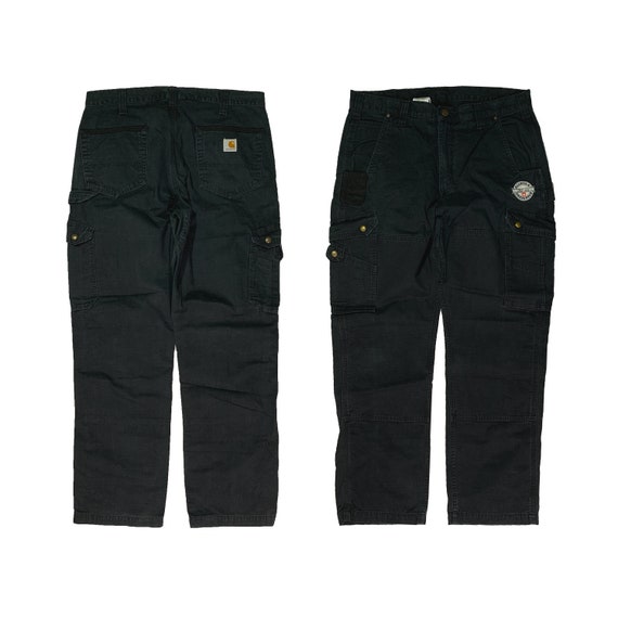 Vintage Carhartt B342 Ripstop Work Pant Double Knee Rare Cargo Tactical Carpenter Rugged Utility Trousers Black Pants Relaxed Fit W36 L32 Etsy UK