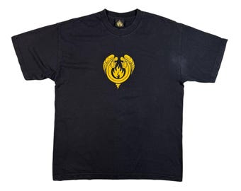 90s Black Label ブラックレーベル ファイヤーロゴT USA L BLACK LABEL CRESTBRIDGE with HIROYUKI KUBOTA｜BLACK LABEL