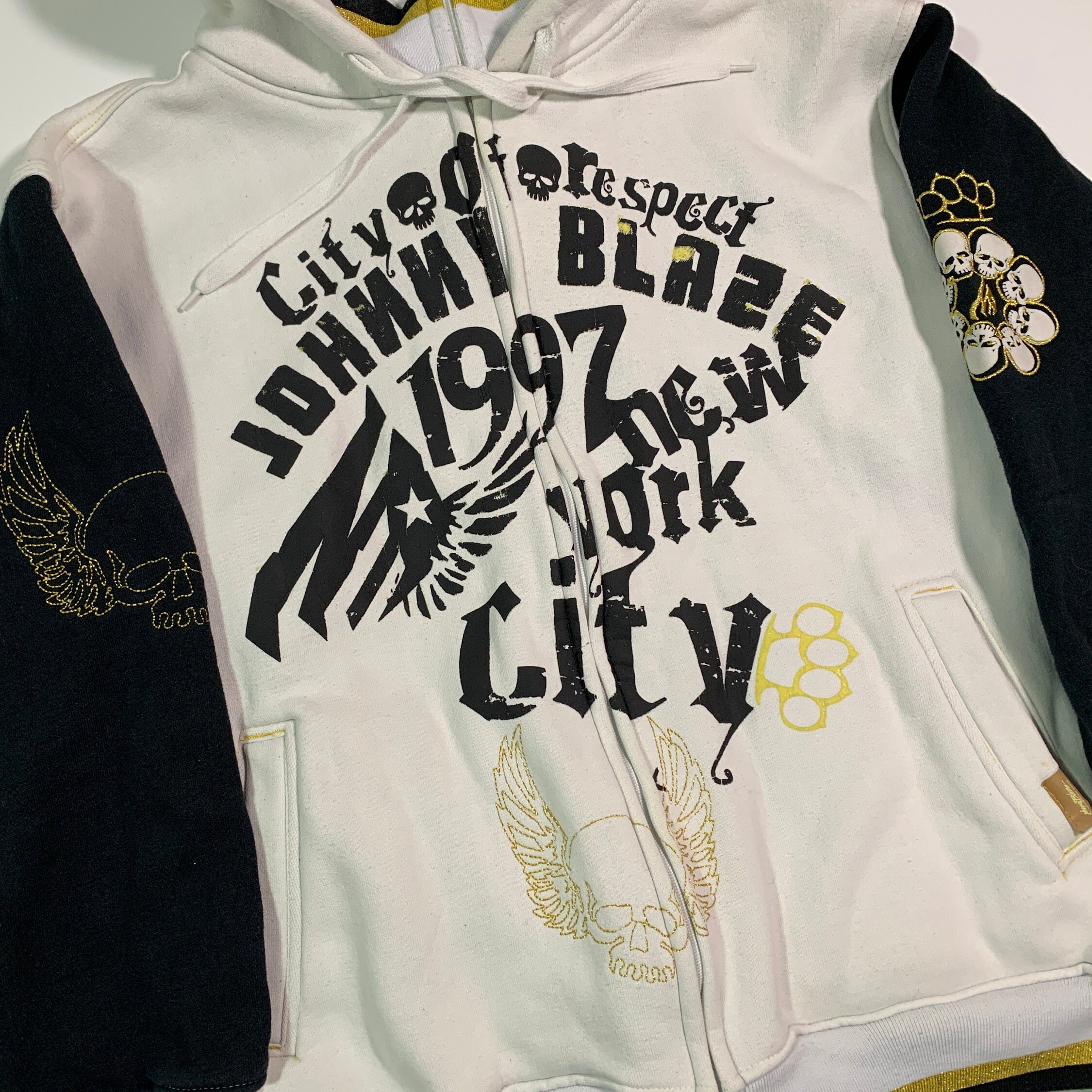 Vintage Johnny Blaze Hoodie City of Respect Rare Hip-hop