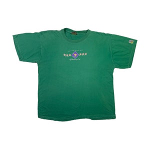 Koszulka Vintage 1990 Champery T-shirt od Sweet Line Gang Just for Beach Boys Switzerland Tropical Skier Dents du Midi Ski Souvenir Green Tee XL