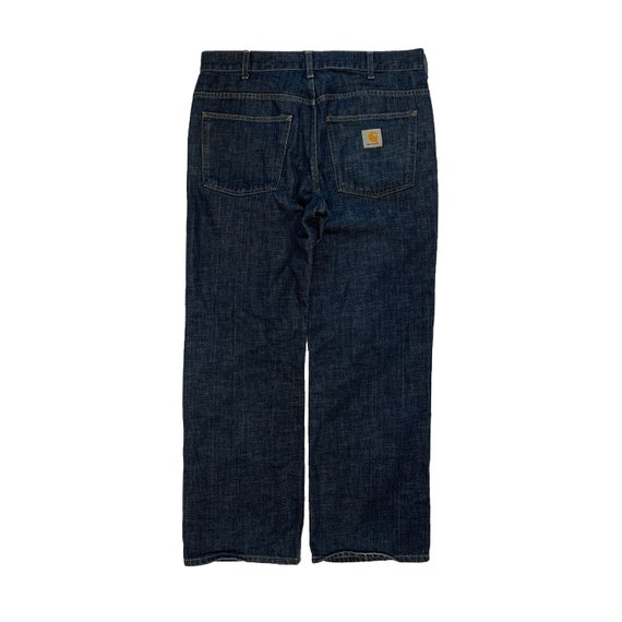 Vintage Carhartt Staff Pant Skateboarding Retro Workwear Denim Pants Rare  Streetwear Work Wear Loose Fit Indigo Blue Jeans Size W33 L32 