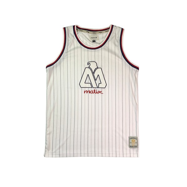 Vintage Matix Basketball Jersey Shirt Y2k Retro Pinstripe Skateboarding Supply Apparel Skate Streetwear White Striped Tee Tank Top L