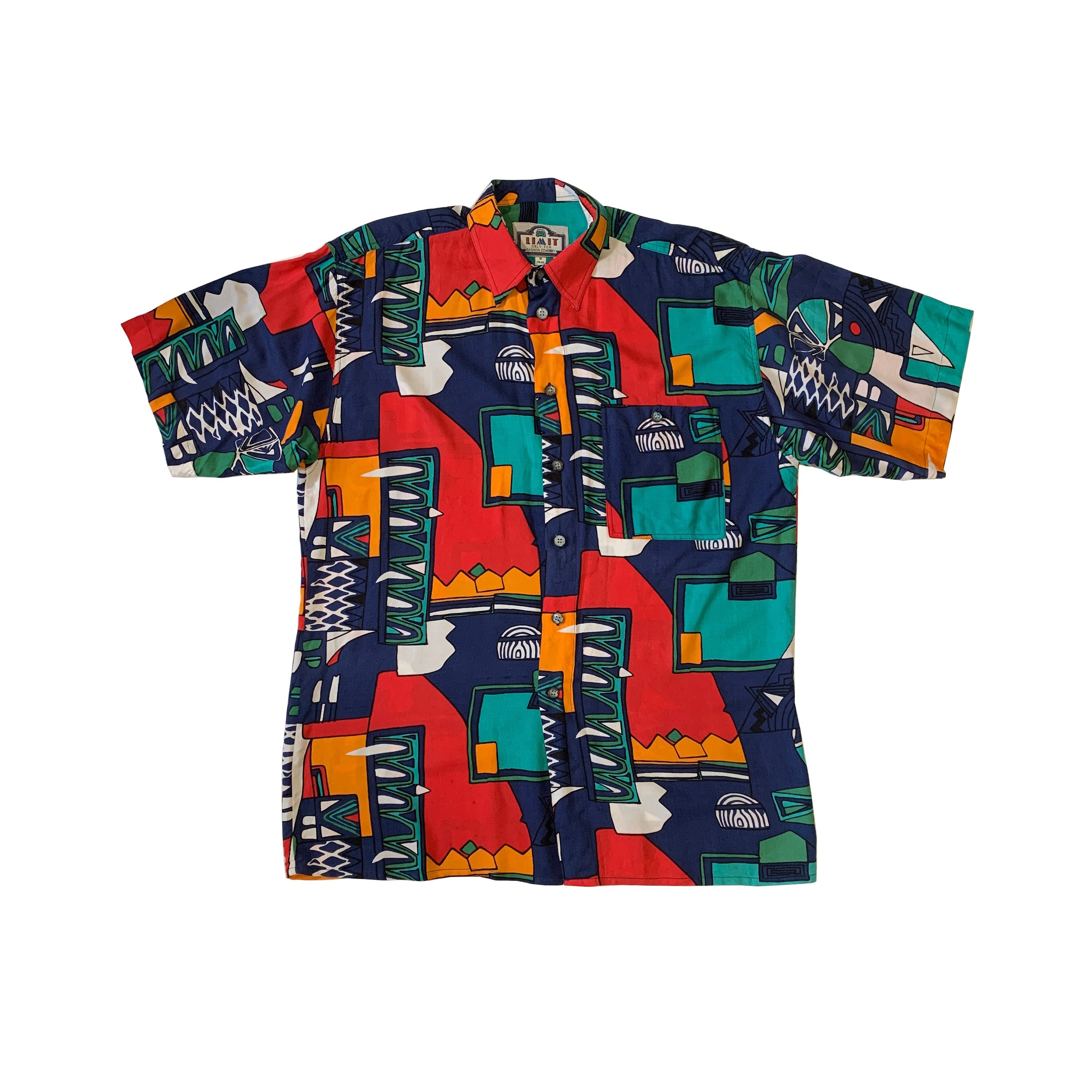 Vintage 90s Abstract Pattern Button Down Short Sleeve Shirt Vintage 90s Abstract Pattern Button Down Short Sleeve Shirt