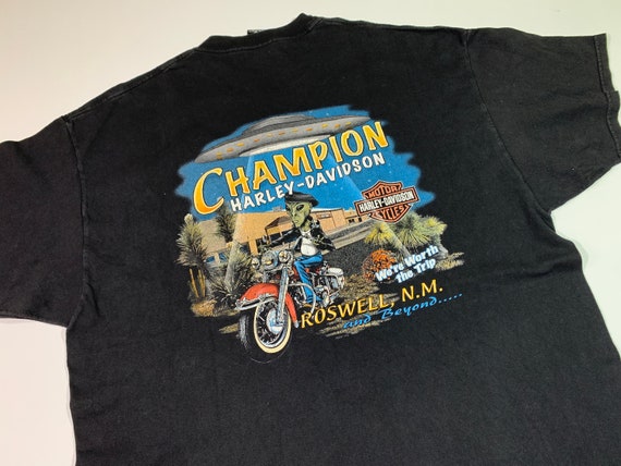 Vintage 2001 Harley Davidson T-shirt Roswell NM a… - image 4