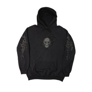 Vintage Skull Hoodie Y2k Tribal Gothic Punk Retro Goth