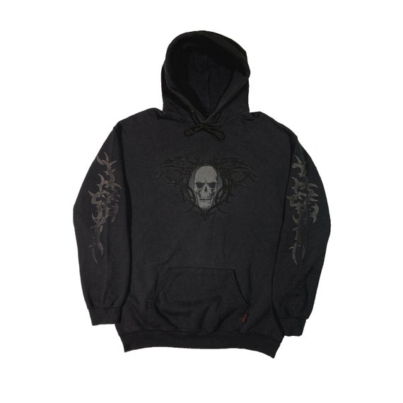 Vintage Skull Hoodie Y2k Tribal Gothic Punk Retro Goth Vintage Skull Hoodie Y2k Tribal Gothic Punk Retro Goth