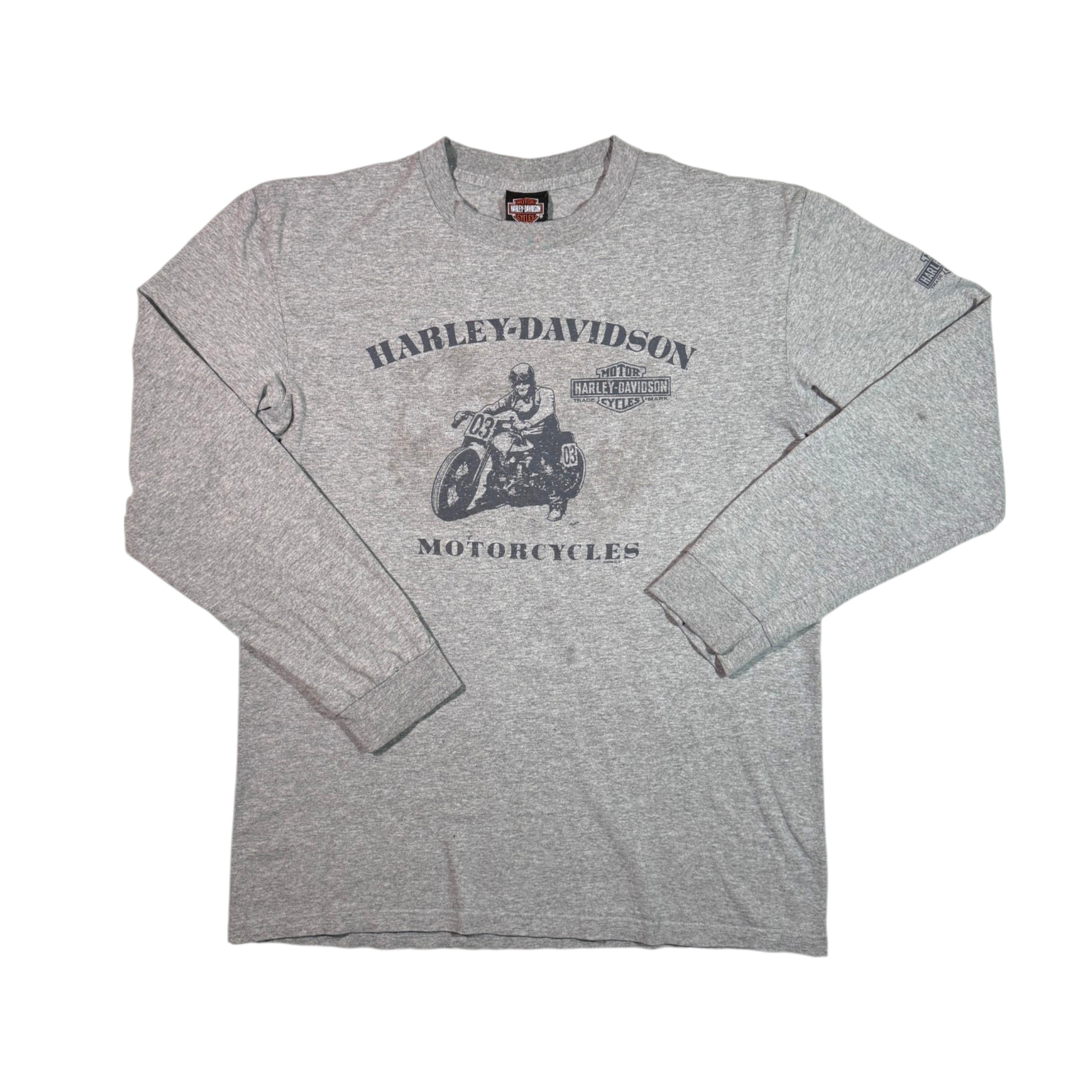 Vintage Harley-davidson Distressed Long Sleeve T-shirt Motorcycles