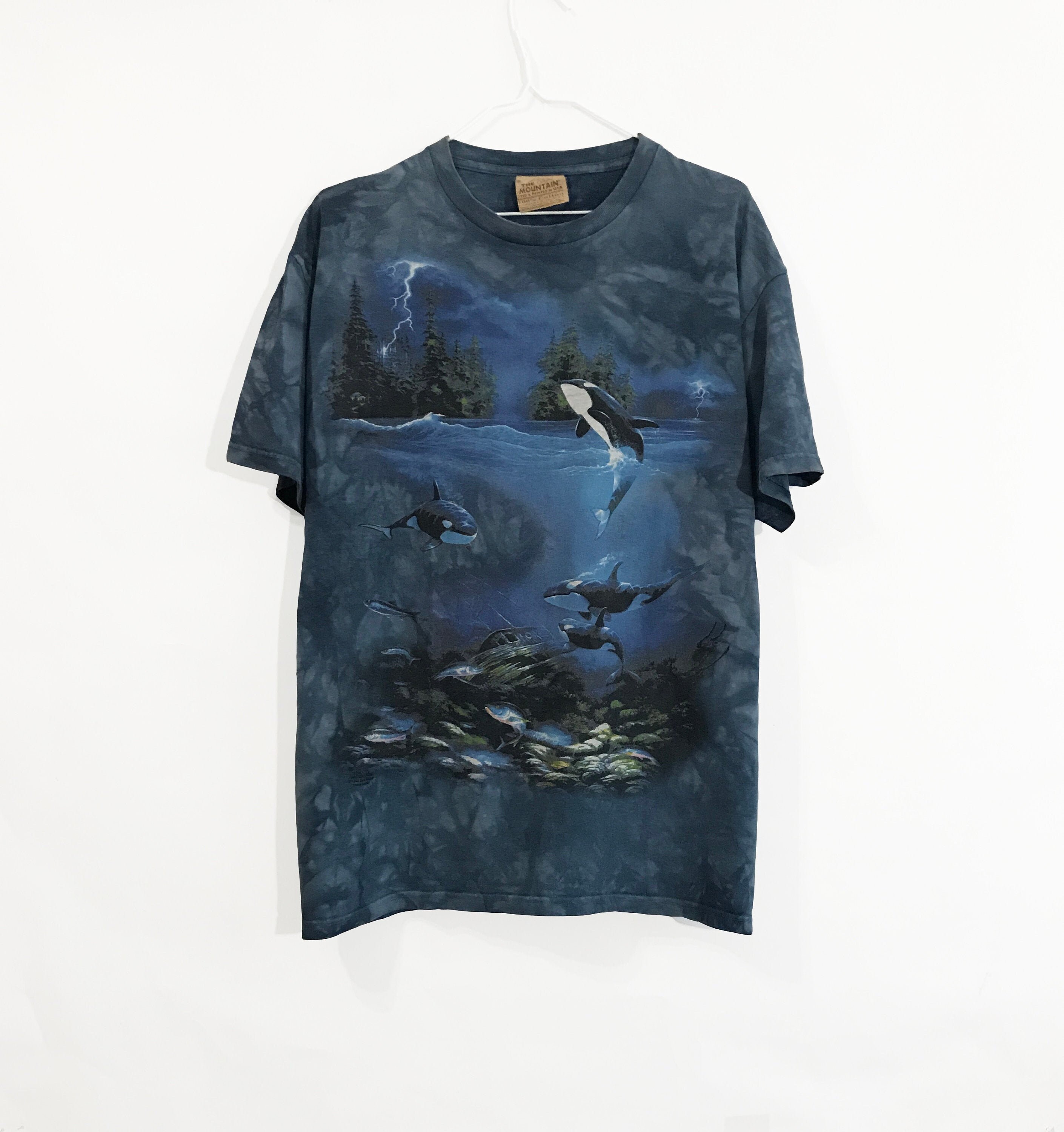 Vintage 90's the Mountain Orca T-shirt Rare Tie Dye Spirit