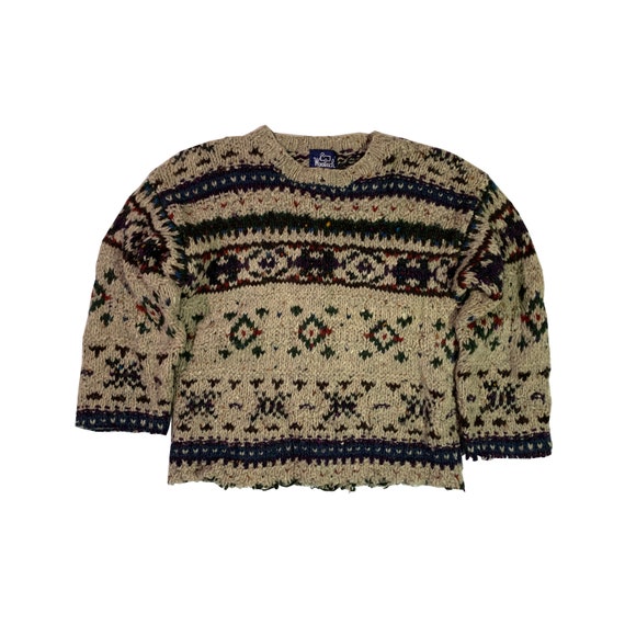 Vintage 80s Distressed Woolrich 9611 Sweater Crop… - image 1
