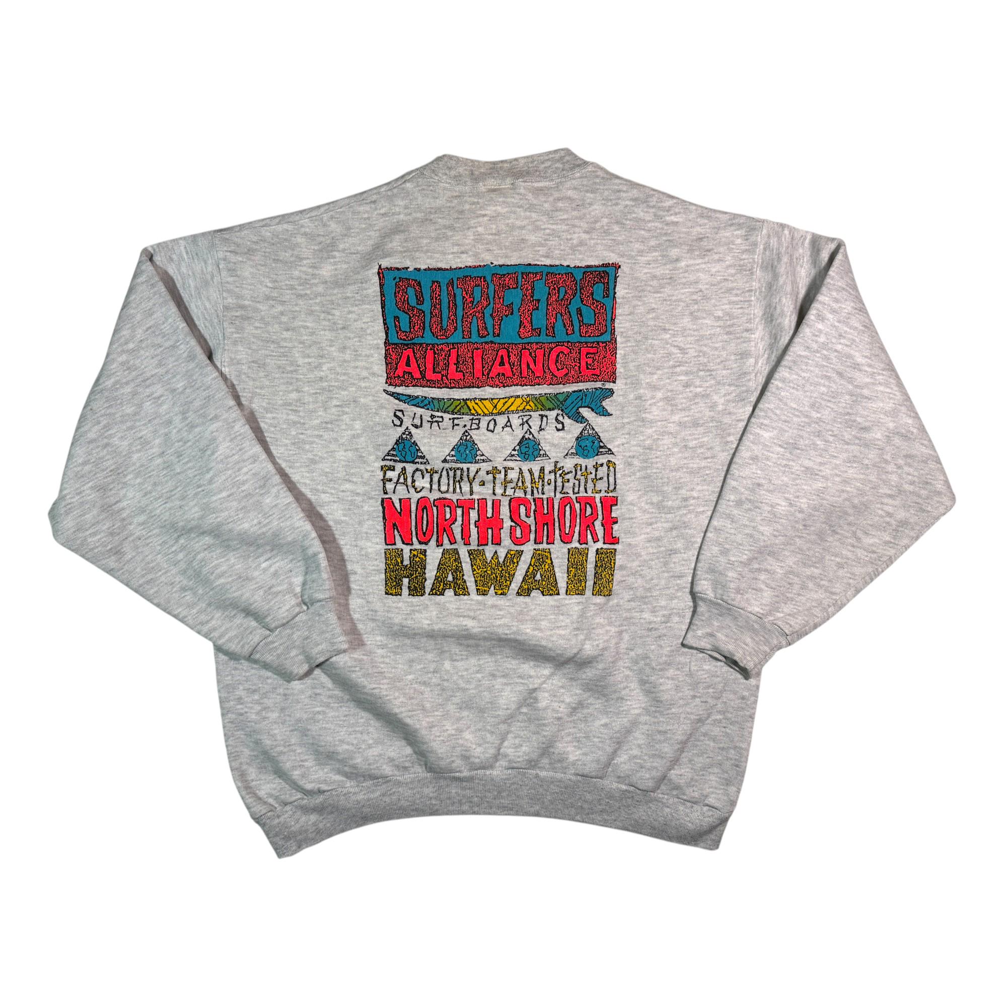 Vintage 90s Surfers Alliance Sweatshirt Authentic Surfboards 