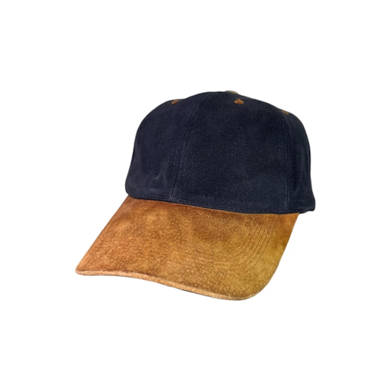 Vintage 90s Basic Cap Retro Blank Streetwear Leat… - image 1