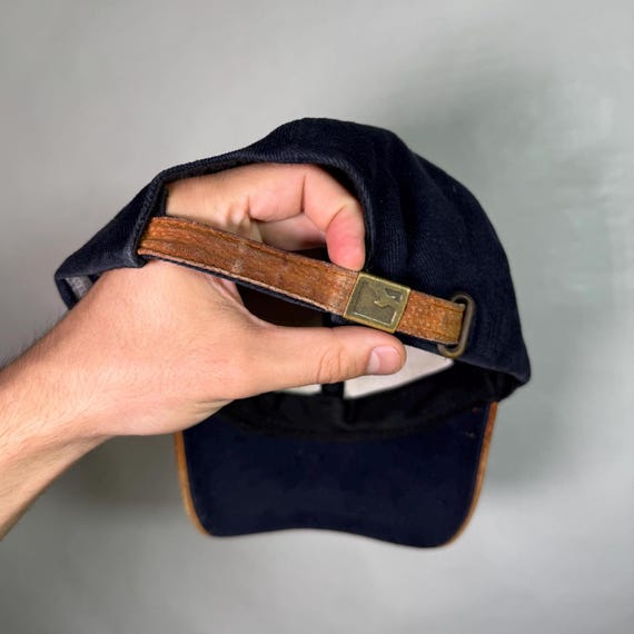 Vintage 90s Basic Cap Retro Blank Streetwear Leat… - image 4