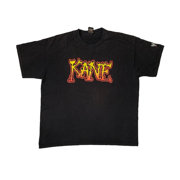 Vintage Kane WWE T-shirt World Wrestling Entertaiment Wrestler Rare WWF nWo Retro Promo Merchandise Faded Black Tee XXL