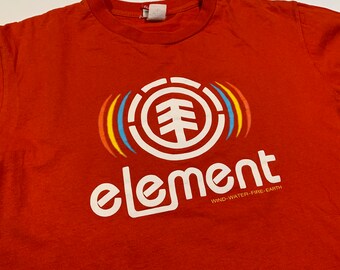 T-shirt Vintage Element Skateboards Taille L Rouge - Occasion Très Bon état Années 2000