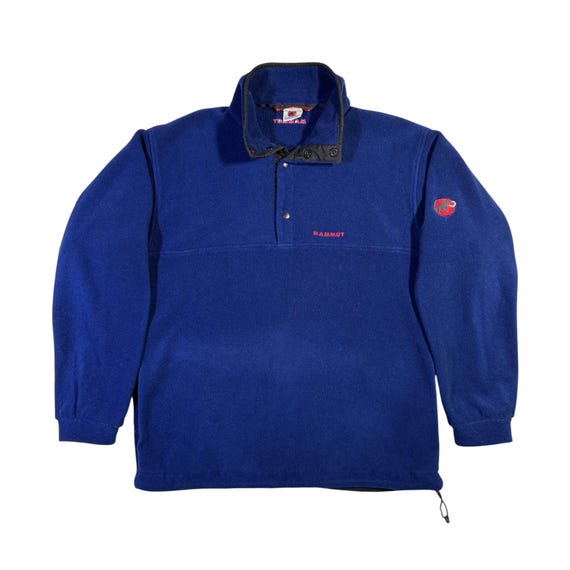 Mammut, Vintage 90s Mammut Polartec Fleece Pullover Retro Outdoor Gorpcore Quarter Snap Blue Sweatshirt L