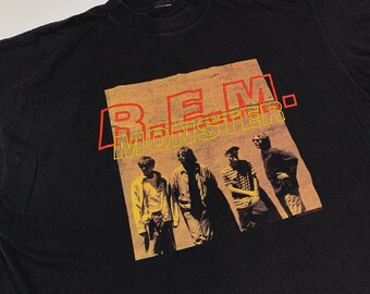 Vintage 1994 R.E.M. Monster T-shirt Authentic Cropped Distressed
