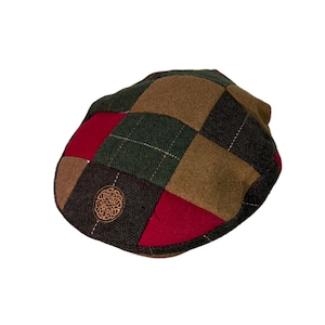 Vintage Patchwork Cap by Book of Kells Flatcap Newsboy Ireland Peaky Multicolor Hat Large
