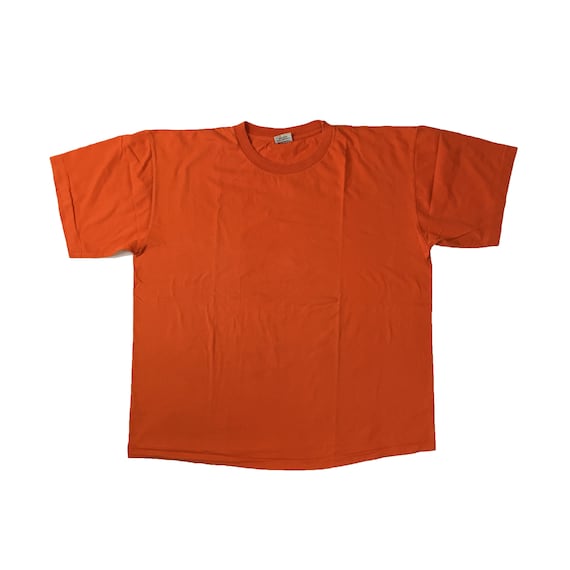 Vintage 90s Orange T shirt by Detto Fatto Blank Basic Retro Authentic USA Made Spell Out Single Stitch Oversized Bright Color Tee Size XXL Etsy