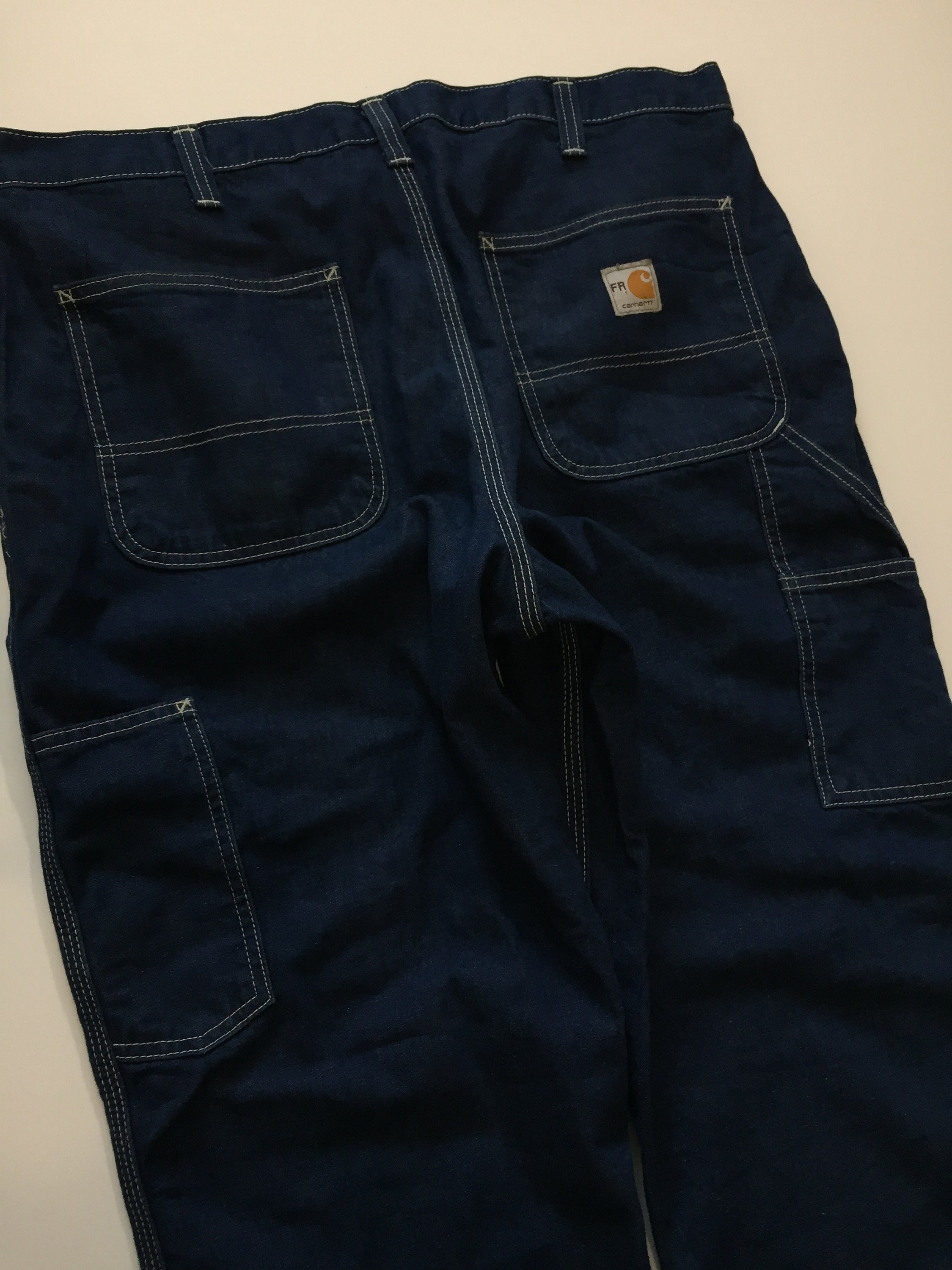 Carhartt FR Pants Womens Size 14 x 28 Blue Flame - Depop