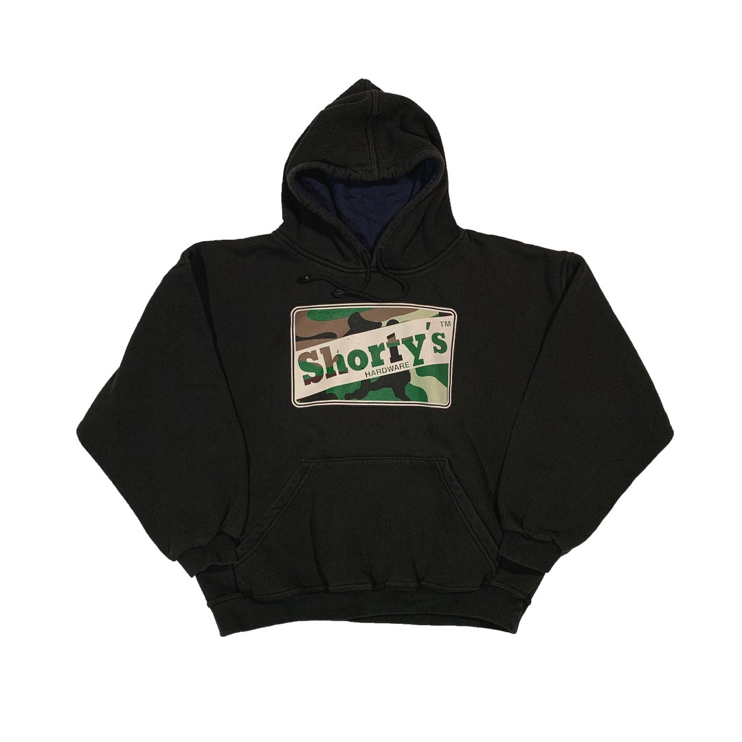 Vintage Shorty's Hardware Hoodie Retro Skateboarding Company Big Camo ...