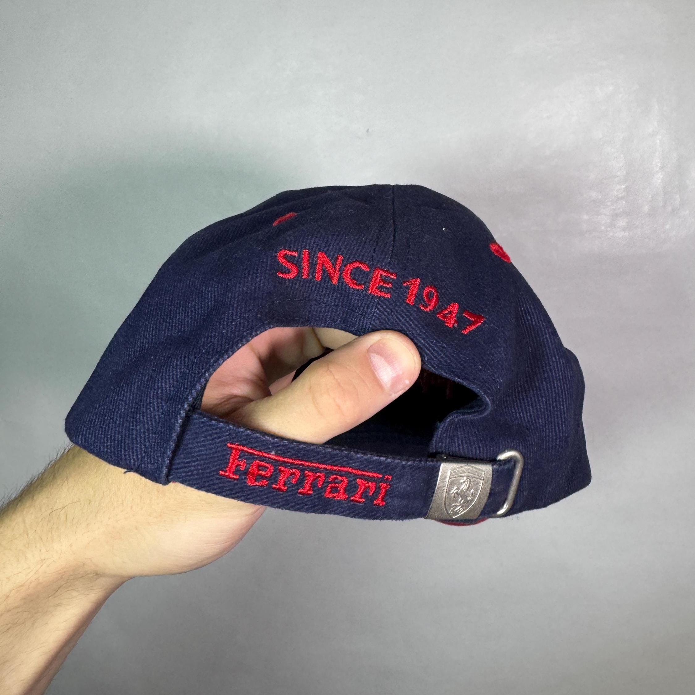 Casquette Ferrari Formule 1 Vintage - Bleue, Années 80/90, Collection Rare