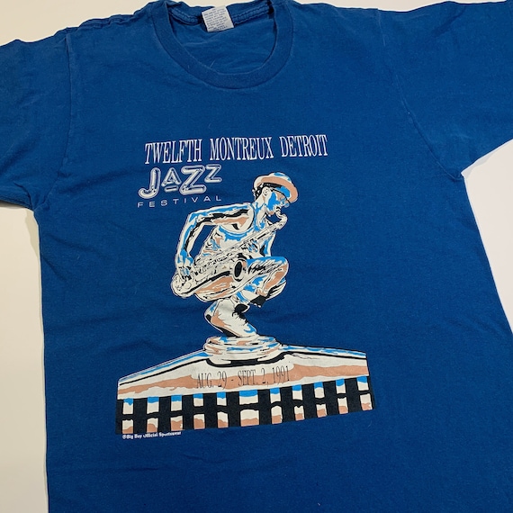 Vintage 1991 Twelfth Montreux Detroit Jazz Festival T-shirt Big