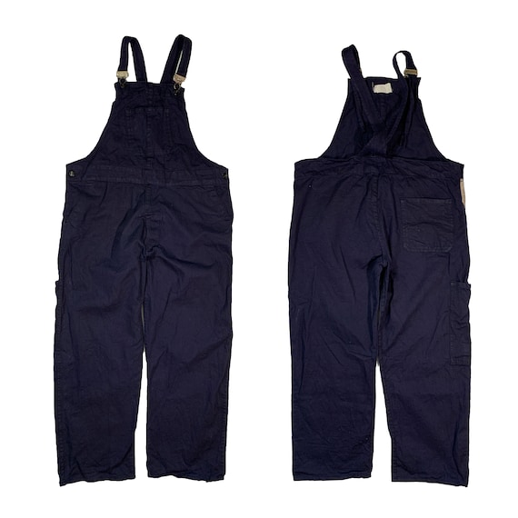 Vintage 1960s Harpoon Bib Overalls Dungarees Sanforized Retro British Work  Chore Workwear Suit Indigo Blue Pants Size M 42/107