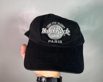 Vintage Hard Rock Cafe Paris Hat Snap Back Black Love All Serve All Earth Logo Vintage Hard Rock Cafe Niagra Fall Destination Spell Out  main image 2