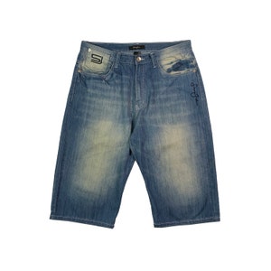 Vintage Sean John Jeans Shorts Y2k Retro Hip-Hop Rap Baggy Loose Fit Faded Denim Bermuda Pants Size 36