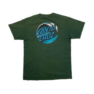 Vintage Santa Mexico Skateboards T-Shirt Authentisches Retro Skateboarding Surf Company Markenlogo Alte Schule Großes Logo Grünes T-Shirt M