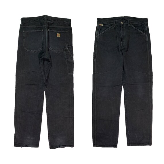 DIESEL archive straight denim pants 90s’ Vintage 90s Diesel Hardwear Carpenter Pants Authentic Distressed