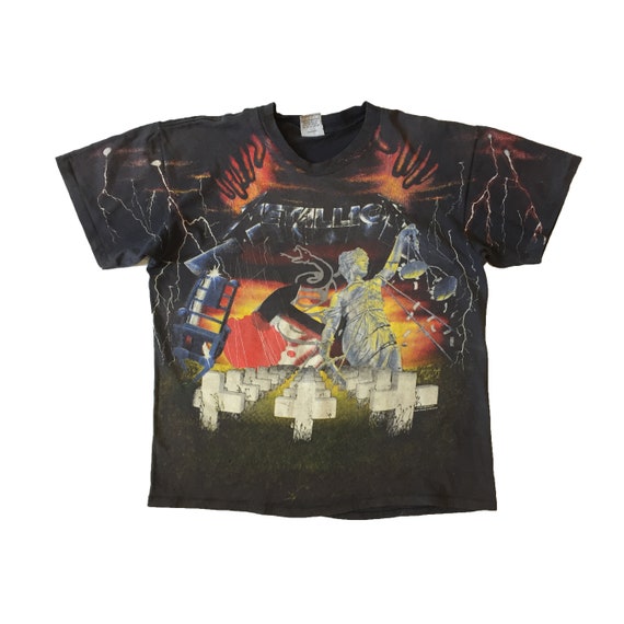 Vintage 1991 Metallica All Over Print T-shirt Rar… - image 1