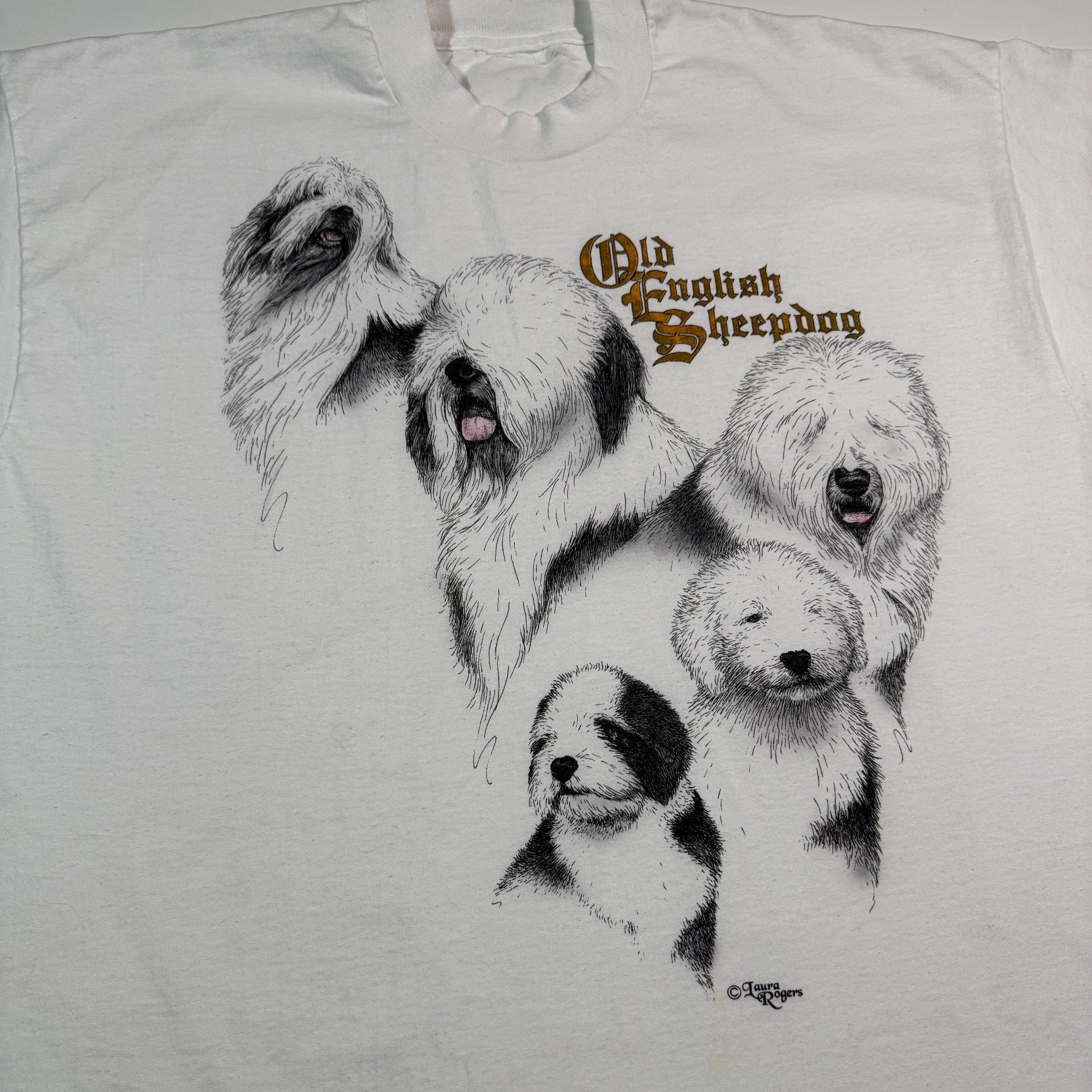 ヴィンテージ 90 年代 オールド イングリッシュ シープドッグ T シャツ 